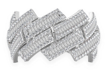 RAISED BAGUETTE MIAMI CUBAN RING 14K SOLID GOLD 2.30CTW