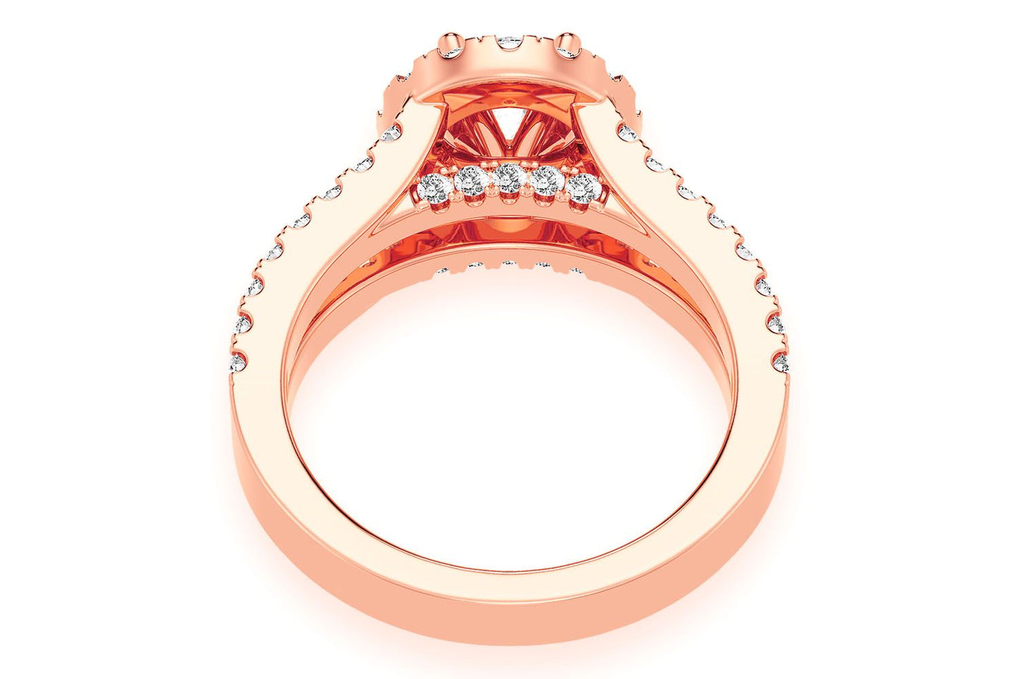 SPHINX - .75CT SOLITAIRE ROUND - SPLIT SHANK HALO - DIAMOND ENGAGEMENT RING