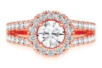 SPHINX - .75CT SOLITAIRE ROUND - SPLIT SHANK HALO - DIAMOND ENGAGEMENT RING
