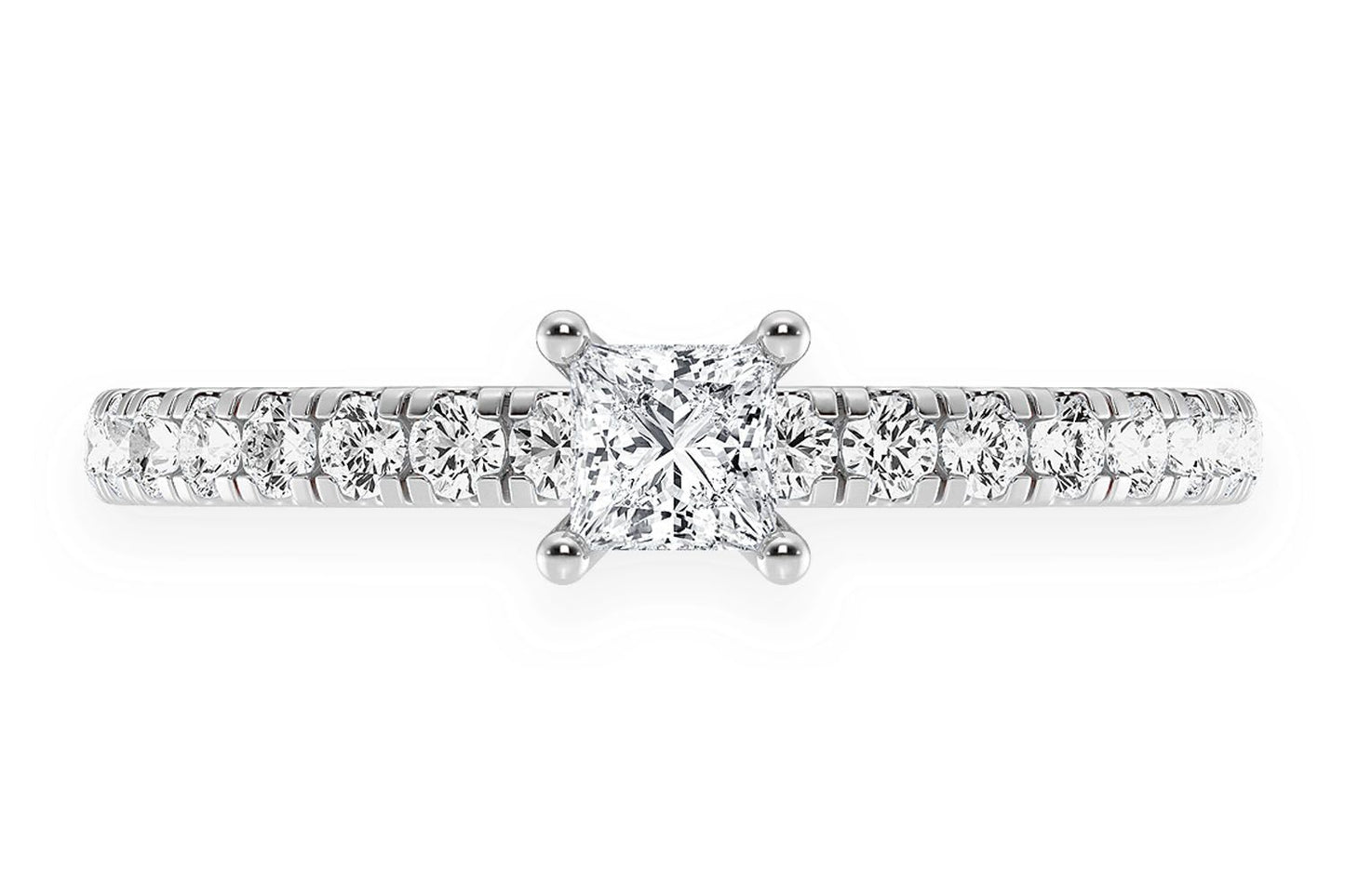THINN - .25CT PRINCESS CUT - DIAMOND ENGAGEMENT RING