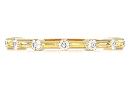 9 STONE STACKABLE DIAMOND BAND RING 14K SOLID GOLD 0.25CTW