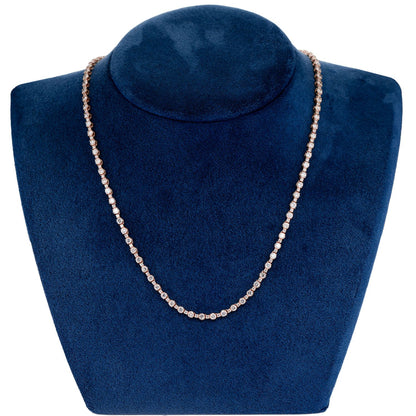 COLIER TENIS CU DIAMANTE ROTUNDE MIC ȘI MARE, AUR MASIV, 7.60 CT