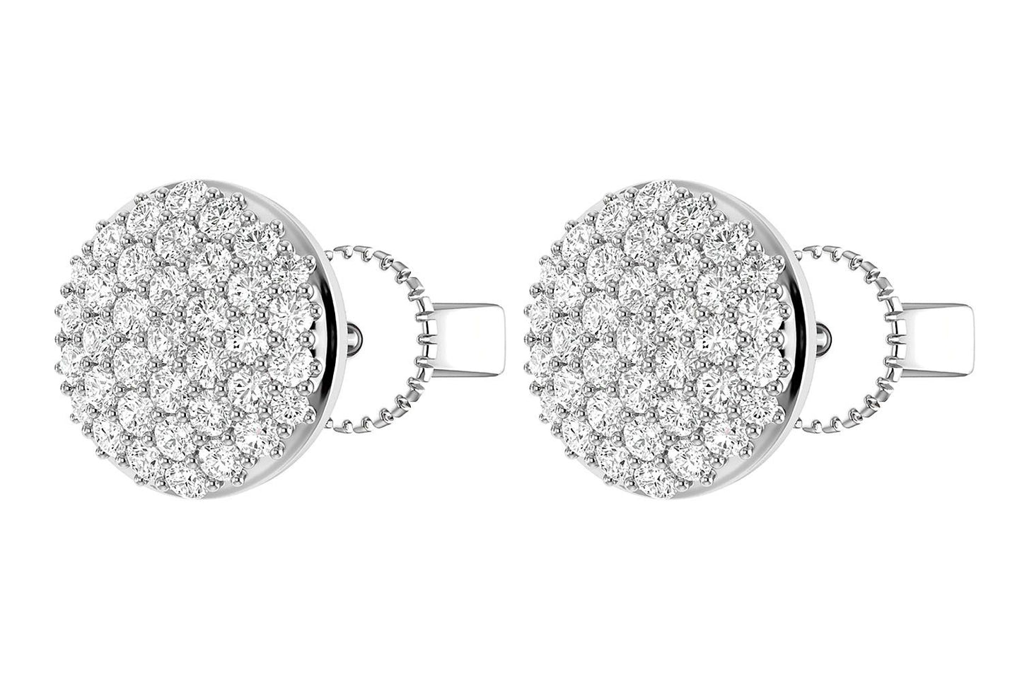DOME DIAMOND STUD EARRINGS 14K SOLID GOLD 0.50CTW