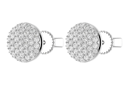DOME DIAMOND STUD EARRINGS 14K SOLID GOLD 0.50CTW
