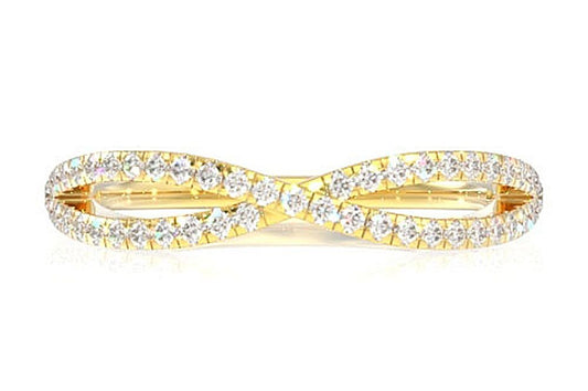 Inel Infinity Crossover cu Diamante, Aur Masiv de 14K, 0.25CT