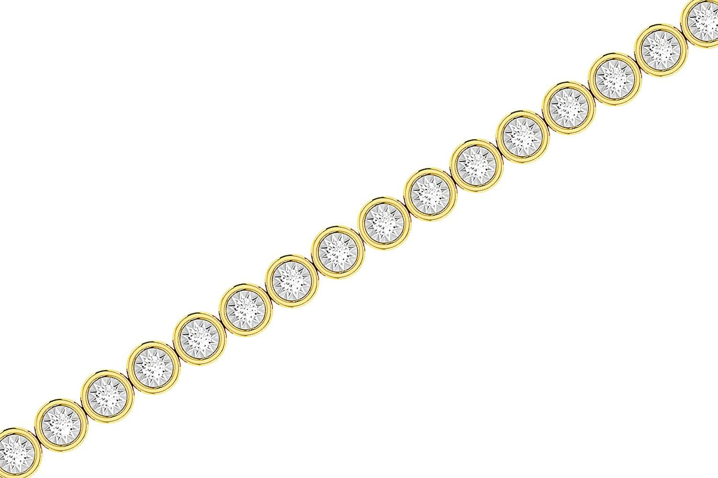 BEZEL SET MIRACLE DIAMOND TENNIS BRACELET 14K SOLID GOLD 3.00CTW