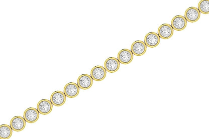 BEZEL SET MIRACLE DIAMOND TENNIS BRACELET 14K SOLID GOLD 3.00CTW