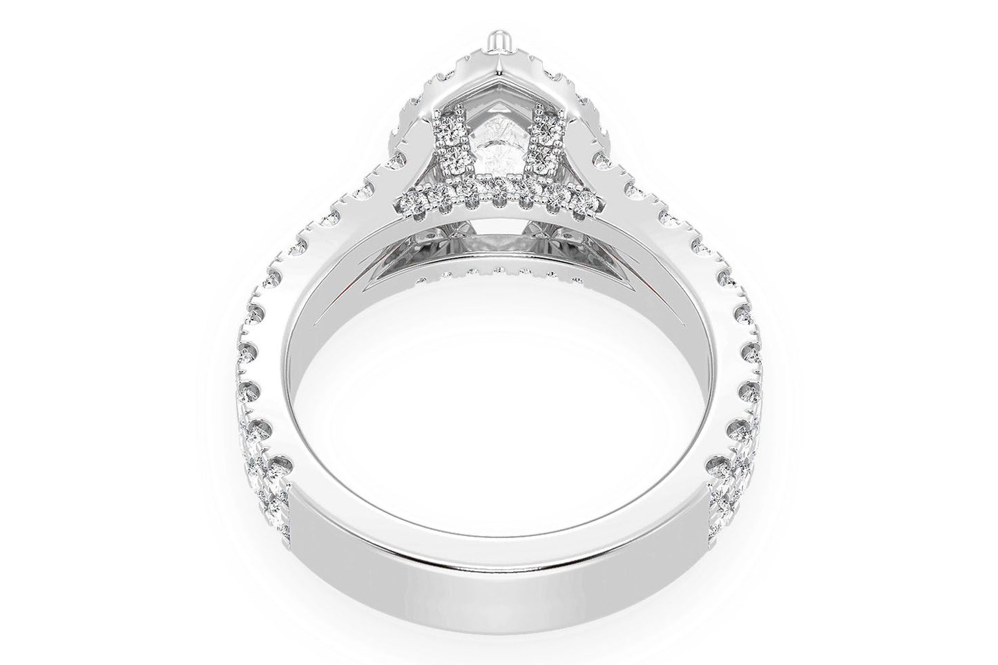 SFINX - SOLITAR CU PARĂ 1.00CT - SCALLOP DESPĂRTAT PE DOUĂ RÂNDURI - INEL DE LOGODNĂ CU DIAMANT