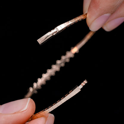 BRĂȚARĂ BRĂȚARĂ CU DIAMANTE, FORMAT BAGHETĂ, AUR MASIV DE 14K, 1.00CT