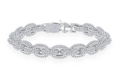 10MM ELONGATED ROLO DIAMOND BRACELET 14K SOLID GOLD 13.70CTW