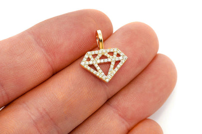 DIAMOND SILHOUETTE PENDANT 14K SOLID GOLD .35CTW
