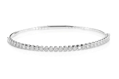 BRĂȚARĂ CU DIAMANTE MILGRAIN FLEX, AUR MASIV DE 14K, 1.00CT