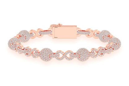FIGURE EIGHT SPHERE DIAMOND BRACELET 14K SOLID GOLD 13.00CTW