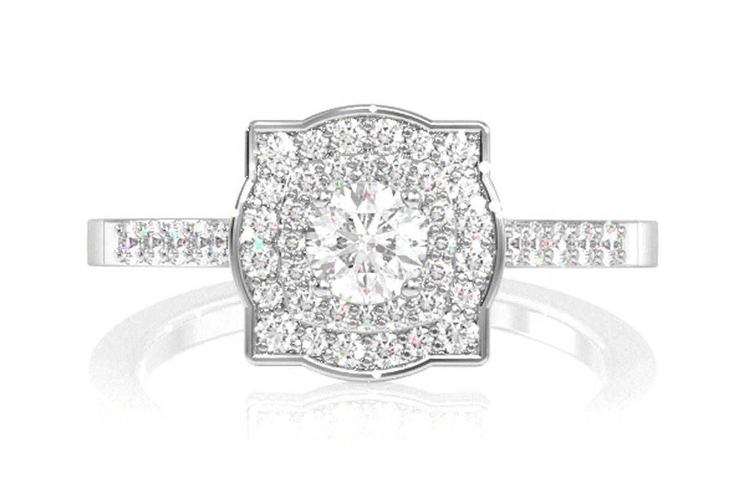 0.50CTW DOUBLE LAYER UNDER HEART - DIAMOND ENGAGEMENT RING
