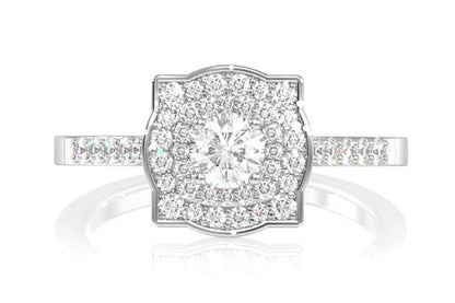 0.50CTW DOUBLE LAYER UNDER HEART - DIAMOND ENGAGEMENT RING
